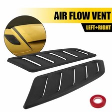 Black Car Hood Vent Scoop Kit Cold Air Flow Intake Louvers Cooling Bonnet Cover