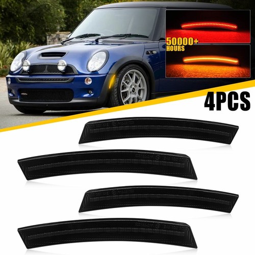 4PCS pour Mini Cooper R50 R53 R52 02-2008 Feu de position latéral LED avant arrière fumé - Photo 21 sur 21