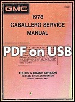 1978-1979 GMC Caballero Werkstatt-Handbuch USB Stick Karosserie Reparatur