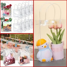 10/15 Vinyl Plastic Tote  Bags Reusable-Gift Bag for Gifting,Wedding,Birthday UK