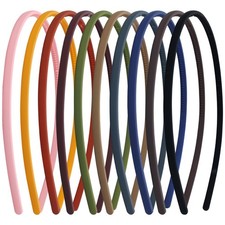 10 Pieces 0.5cm/0.2 Solid Plain Blank Thin Matte Plastic Headbands with Teeth...