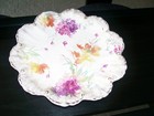 PORCELAIN HAND DECORATED PLATE WITH ORANGE POPPIES AND PURPLE FLOWERS — photo 3
