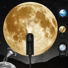 Planet Moon Projector Night Light Romantic Star Ceiling LED Bedroom Decor Lamp