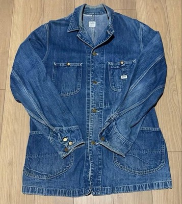 Vintage 70s Lee 91-J Denim Work Jacket Coverall 4 Pocket Size 40