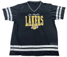 Unk Los Angeles Lakers Jersey XL Black Short Sleeve Logo NBA Basketball V Neck