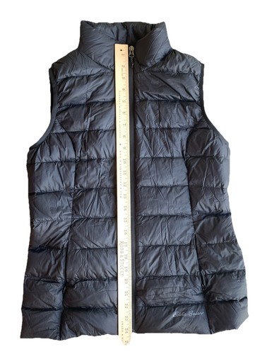 Eddie Bauer Nylon Down Vest Women’s Small Black EB650 Full Zip Pockets Nice! - Picture 7 of 8