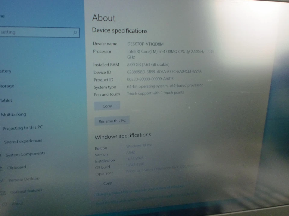 Lenovo ThinkPad W541 15.6in Laptop I7-4710MQ 8GB RAM 500GB Win 10 Pro Notebook - Image 3 of 4