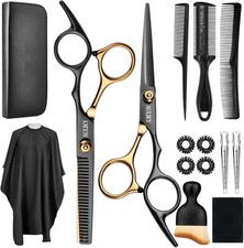 15 Pcs Professional Stainless Steel Hair Cutting Scissors And Thinning Shears...