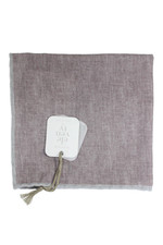 ELEVENTY Men's Roll Edge Solid Print Gray Pocket Square