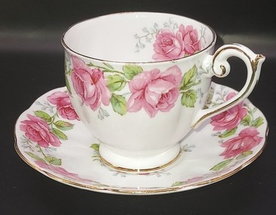 Vintage Lady Alexander Rose Queen Ann Teacup & Saucer Floral Pink Roses