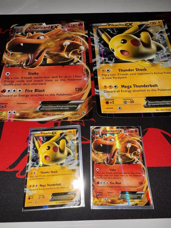 Picachu Ex XY174 & Charzard Ex #11 With Jumbo Cards - Image 2 of 2