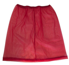 RED SHEER  15 Denier HALF SLIP  Regular Hem  28 - 34" Waist  Length 18"