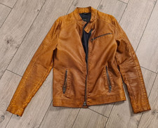 Zara Man Basic Lederjacke Herren (Cognac) Gr. L