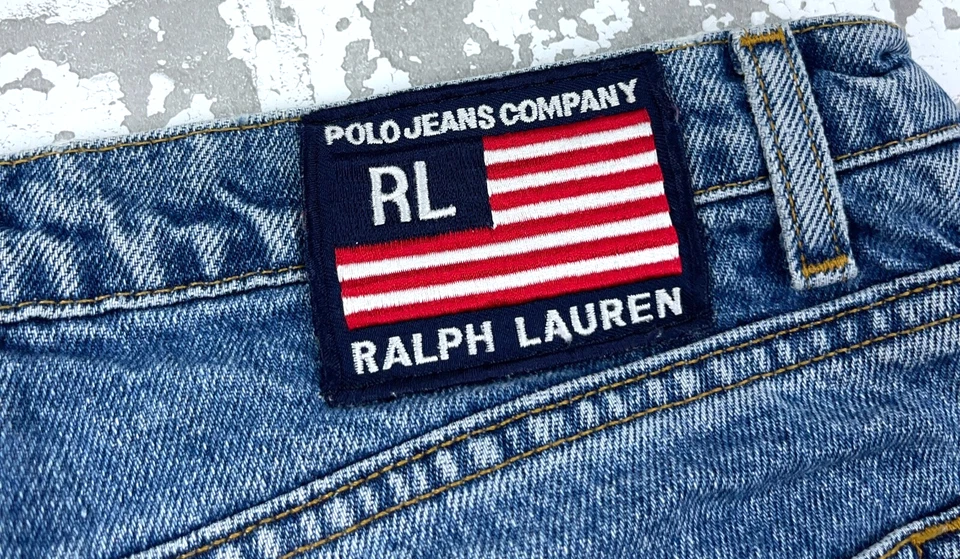 Jeans Ralph Lauren Vintage Mujer 8 31 Sueltos Sueltos Mamá Oscuro Med Lavado Bandera Parche Foto 4 de 4