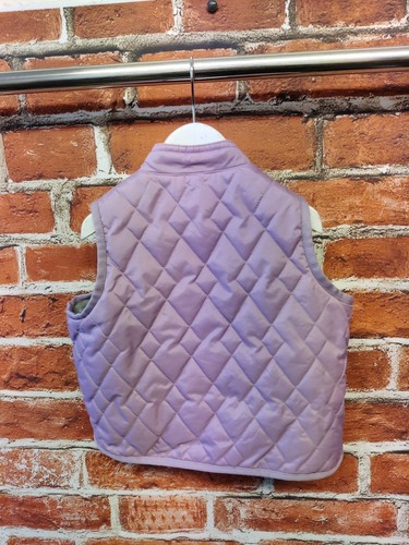 CHILDRENS GIRLS GAP AGE 2 YEARS LILAC QUILTED FLEECE LINED GILLET COAT KIDS 88CM - Picture 2 of 3