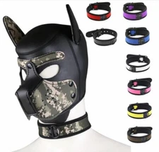Accessory Puppy Dog Play Binding Collar Strap Slave Cosplay Choker BDSM Mask