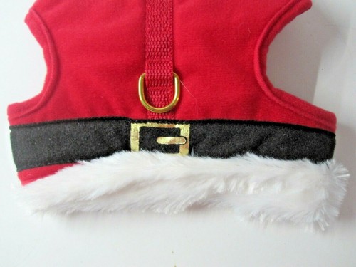 Dog Harness Holiday Red Santa White Fur Trim Christmas Size Extra Small New - Picture 2 of 5
