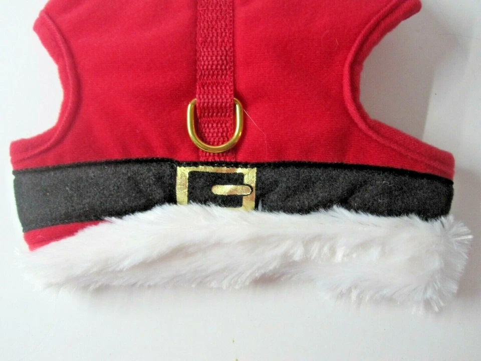 Dog Harness Holiday Red Santa White Fur Trim Christmas Size Extra Small New - Image 2 of 4
