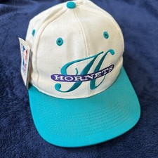 VTG NBA Charlotte Hornets Snapback Cap Hat 90's T.E.I OSFA White Multi Rare NWT