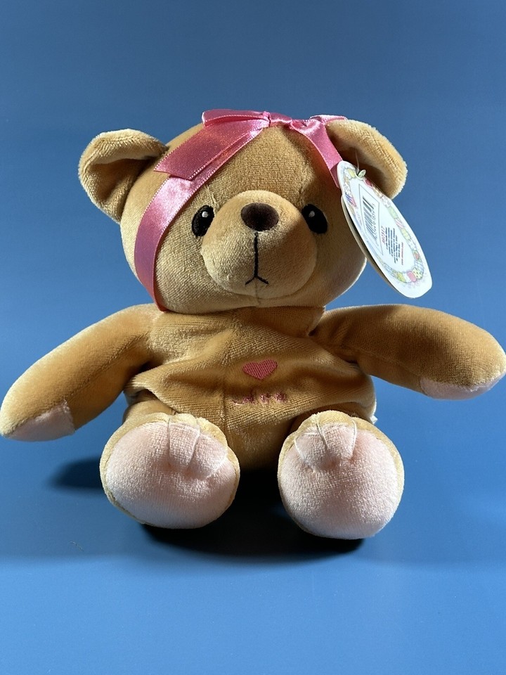 Cherished Teddies Plush Bean Bag - Heart Of Gold - 8 inches - Gold