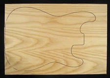 Guitar body blank, Ash, 14" x 20" - 1.5" THICK