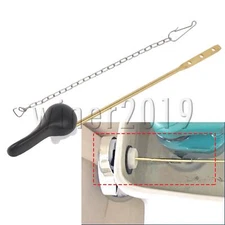 Black 8 Inch Toilet Handle Replacement Parts with Stainless Steel Flapper Chains