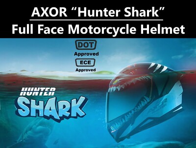 AXOR  Hunter Shark  DOT & ECE Approved Full Face Motorcycle Helmet