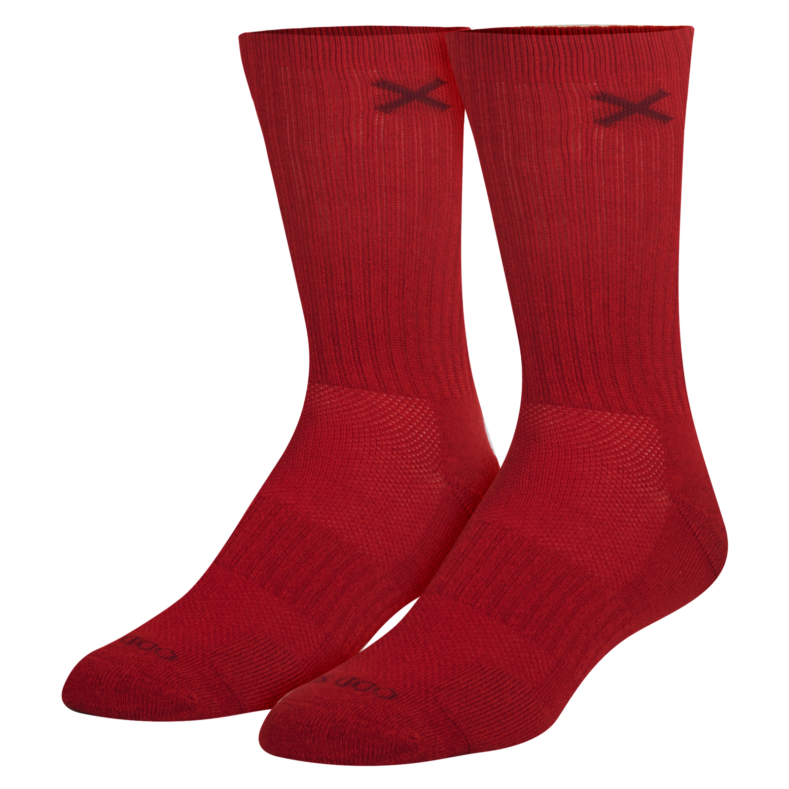 Basix Crew Socks for Men, Comfort Athletic Fit, Mid-Calf, Cotton, Red Heather-image
