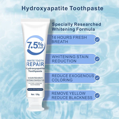 7.5% Hydroxyapatite Toothpaste Remove Yellow Tooth Stains For Sensitive Teeth - Picture 7 of 11