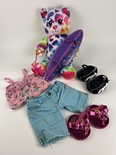 Cat Plush Rainbow Hearts Love Hugs Paws Stick Surfer Beach Life Build A Bear