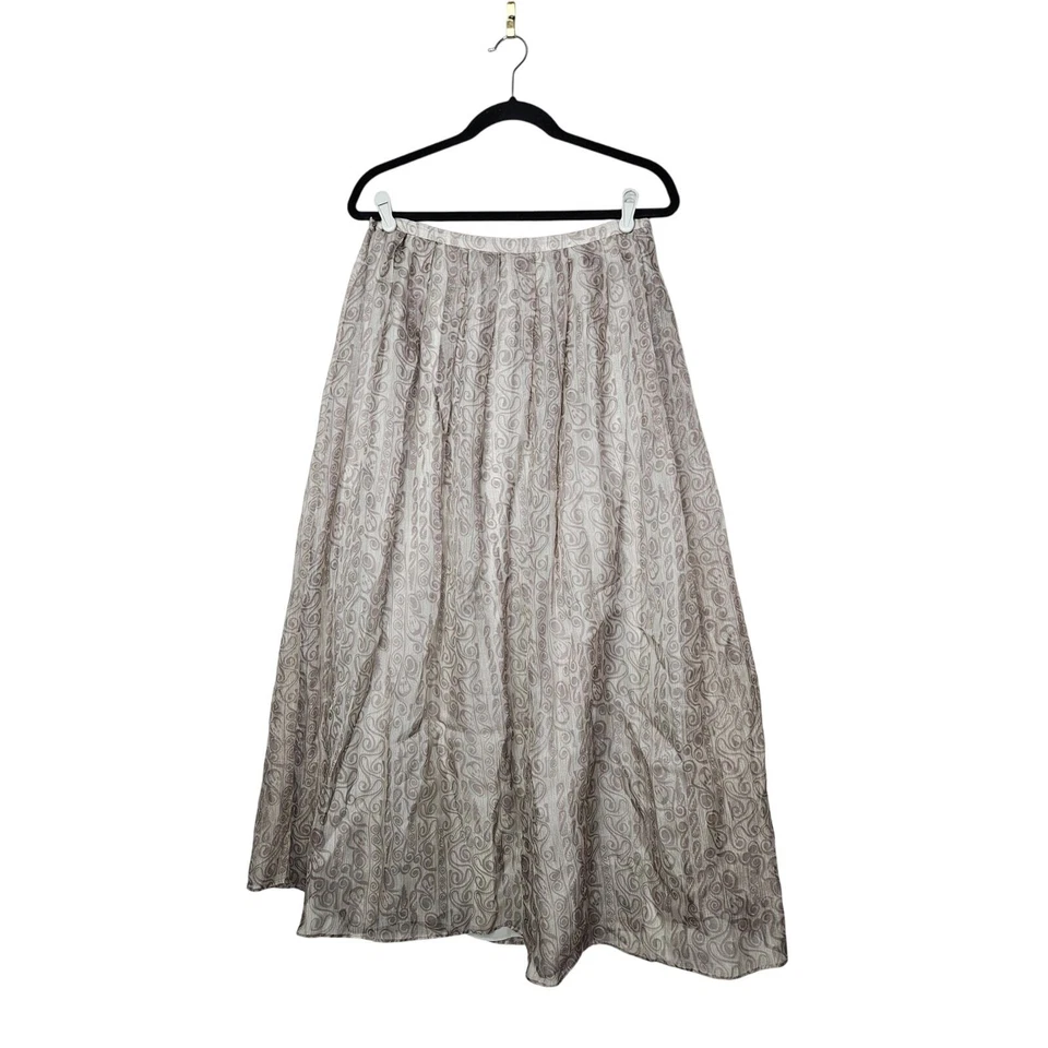 Saia Midi Emanuel Ungaro 12 Sobreposição de Seda Completa Longa Cinza Arte para Usar Clássica  - Imagem 2 de 4