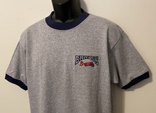 Vintage 90's Atlanta BRAVES DYNASTY RINGER T-Shirt SEWN Logo NWT NEW Old Stock
