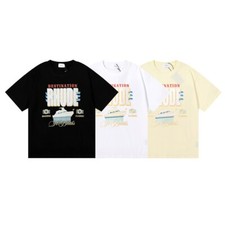 RHUDE NEW Men Yacht High Quality Leisure Cotton Short Sleeve T-Shirt Polo M-2XL