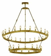 Elegant Wrought Iron Vintage Barn Metal Castile Chandeliers for Industrial/Gold
