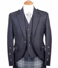 Giacca Da Kilt Argyle Grigio Carbone Scozzese Da Uomo