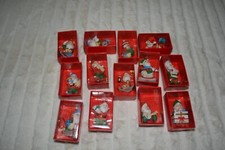 The Christmas Ornament Collector's Club Vintage LOT of 13 assorted Santas
