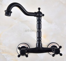 Oil Rubbed Bronze Wall Mount Kitchen Sink Faucet Swivel Spout Basin Mixer Tap