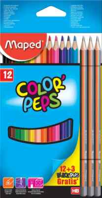 Maped Buntstifte ColorPeps 12 Stück+3 Bleistifte