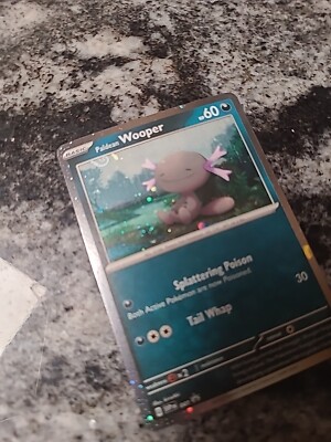 Pokemon Tcg HD Foil Galaxy Swirl , Paldean Wooper - Obsidian