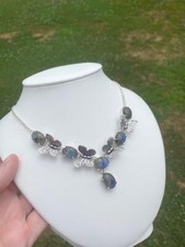  Natural Labradorite Artisan Butter Fly  Necklace & 20 inch chain