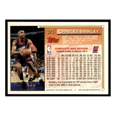 1993 Topps #373 Charles Barkley Phoenix Suns Basketball Card | eBay