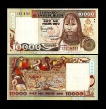 COLOMBIA 10000 PESOS P-437 1992 Commemorative UNC COLUMBUS SHIP GLOBE BANKNOTE