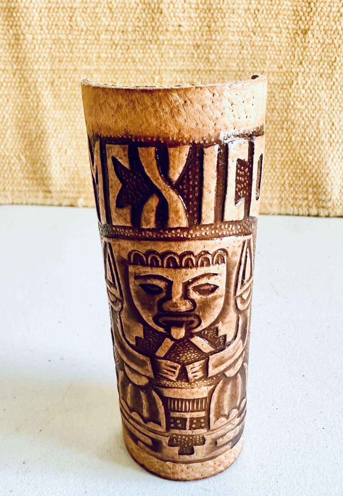 Mexico Souvenir Tooled Leather Shot Glass Koozie Wrap 4” eBay