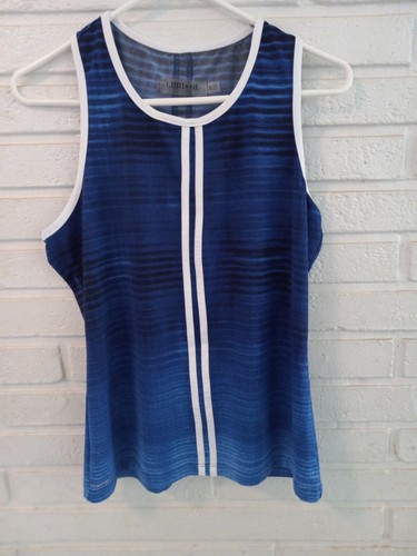 Chrissie By Tail Women's Elise Tennis Temptation Blue Racerback Tank Top Size M