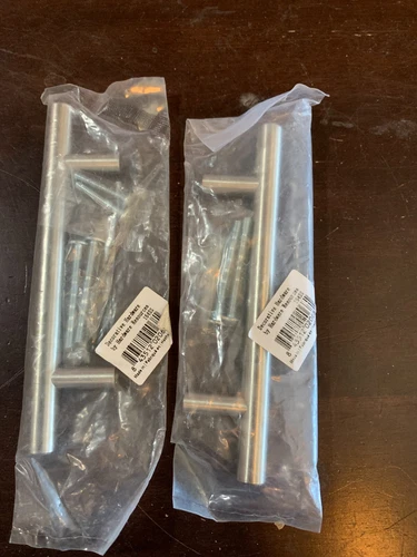 CABINET BAR PULLS 3-3/4" holes Stainless Steel Lot x2pk Hardware Resources 154SS - Picture 1 of 6