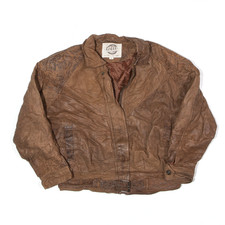 Vintage Global Identity Womens Jacket Brown 80s Leather Motorcycle M