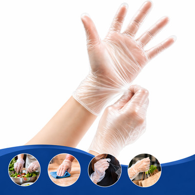 TPE Disposable Gloves Clear Food Safe Powder Free Latex Free Plastic Gloves
