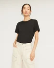 Everlane Womens The Organic Cotton Box-Cut Tee Crew Neck Short Sleeve Black M