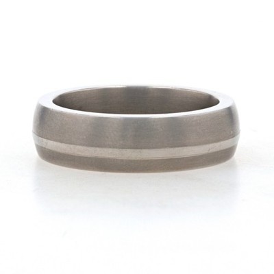 NEW Men's Wedding Band - Titanium & 18k Ring 10.5 Comfort Fit Striped Mon Cheri