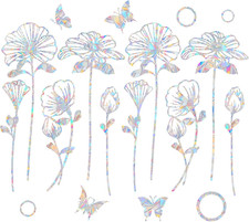 10 Pieces Flower Window Decals for Bird Strikes - Anti-Collision Window Decals t